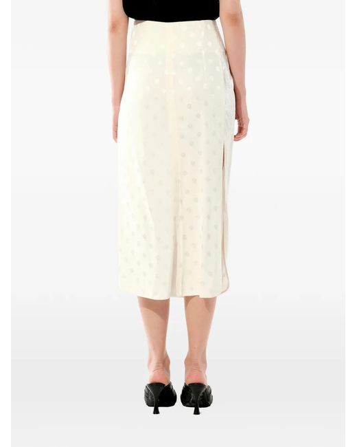 Balenciaga White Pleated Satin Skirt