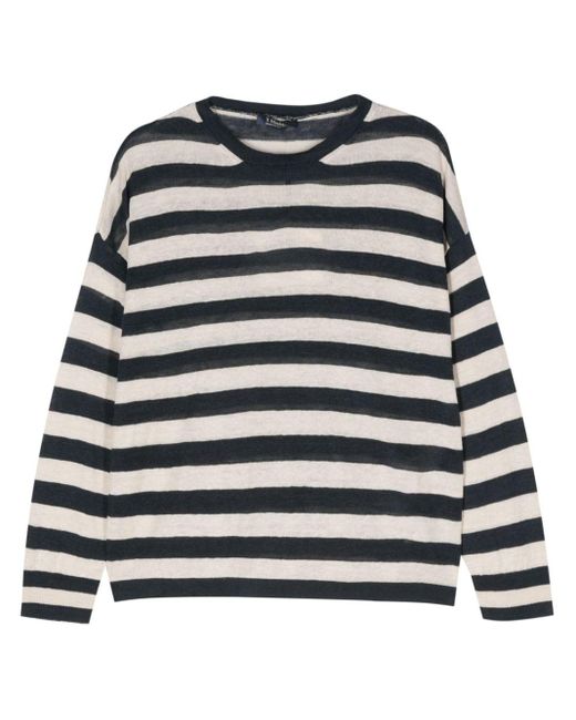 Max Mara Black Stripe-pattern Knitted Jumper
