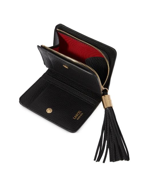 Lancel Black Medium Zipped Compact Wallet