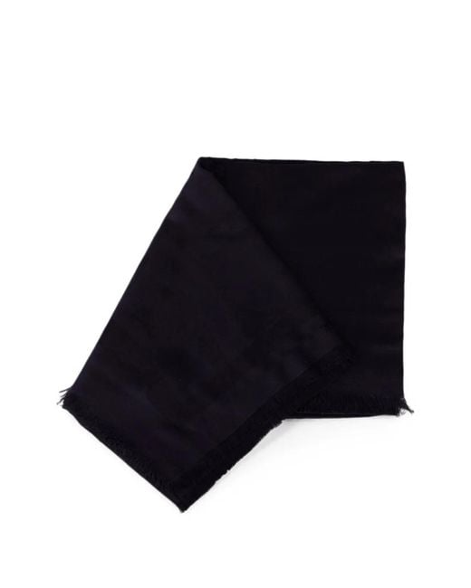 Elisabetta Franchi Blue Frayed-Edge Scarf