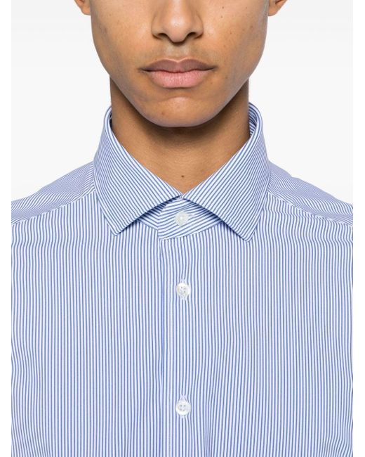 Corneliani Blue Striped Shirt for men