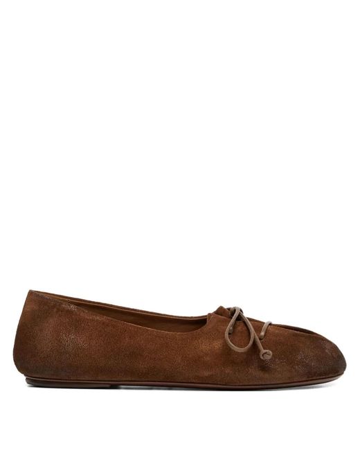 Marsèll Brown Girella Suede Ballet Flats