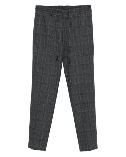 Karl Lagerfeld Gray Checked Drawstring Trousers for men