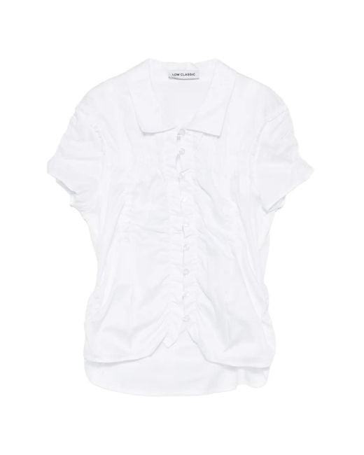 Low Classic White Button-Down Gathered Shirt