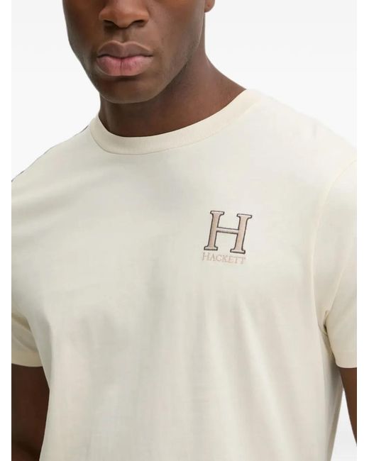 Hackett White London Embroidered-Logo Cotton T-Shirt for men