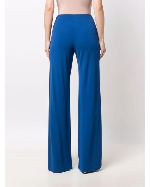 Alberta Ferretti Blue High-Waist Straight Trousers