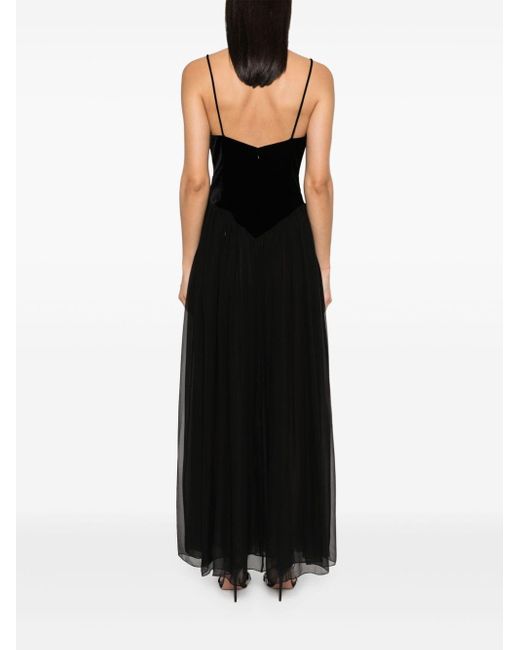 Chloé Black Seidenkleid mit V-Ausschnitt