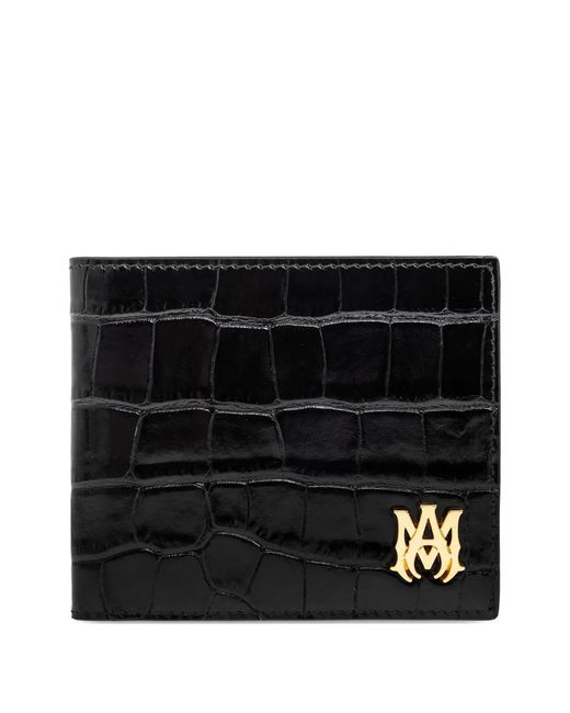 Amiri Black Crocodile-Embossed Wallet for men