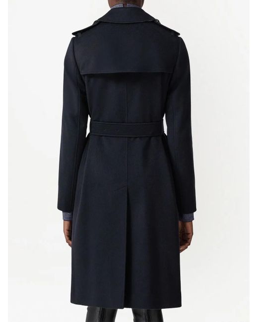 Burberry Blue Kensington Cashmere Trench Coat