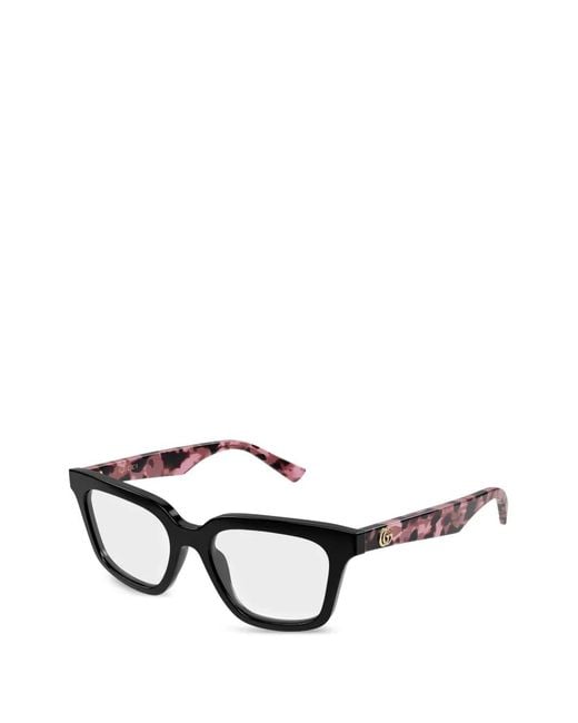 Gucci Black Square-Frame Logo-Plaque Glasses