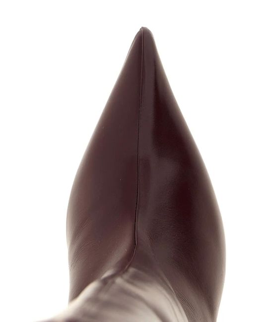 The Attico Brown 65Mm Lea Pointed-Toe Leather Boots