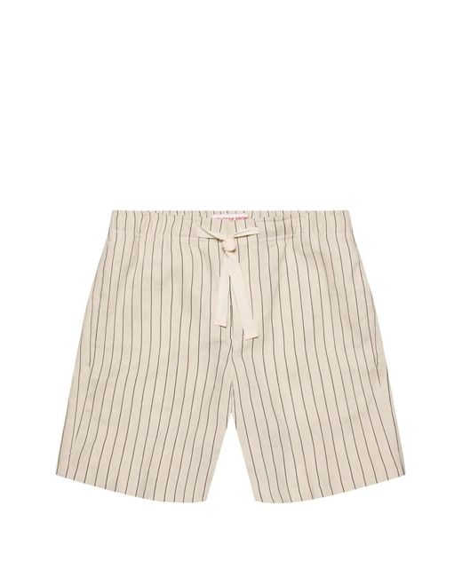 Orlebar Brown White Alex Fine-Stripe Deck Shorts for men