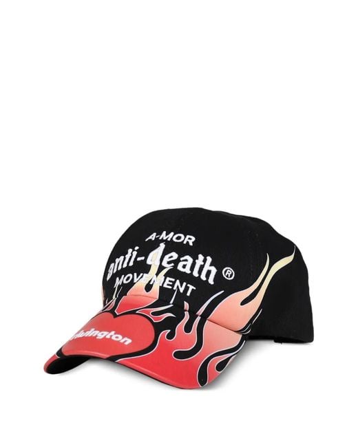 RRR123 Red Casquette À Imprimé Flammes for men