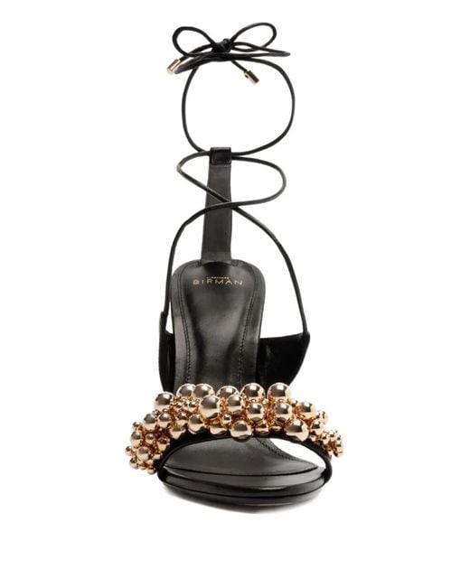 Alexandre Birman Black 100Mm Gia Beaded-Detail Sandals
