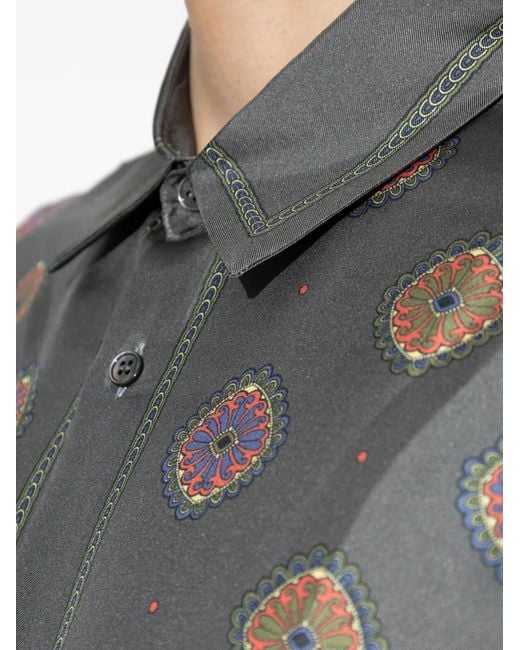 Versace Gray Chemise Imprimée En Soie for men