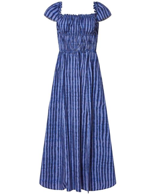 Altuzarra Blue Lily Striped Midi Dress