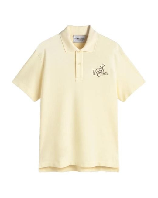 LES HÉRITIERS Natural Signature Polo Shirt for men