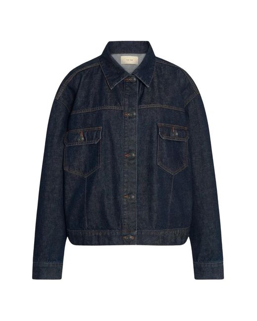 The Row Blue Ness Contrast-Stitched Denim Jacket