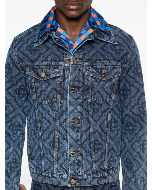 Casablanca Blue Laser Monogram Denim Jacket for men