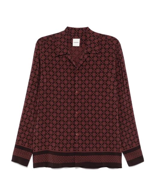 Sandro Purple Square Cross-Print Shirt for men