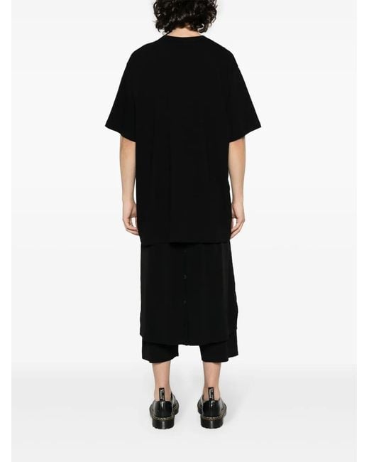 Yohji Yamamoto Black Short-Sleeves Cotton T-Shirt for men