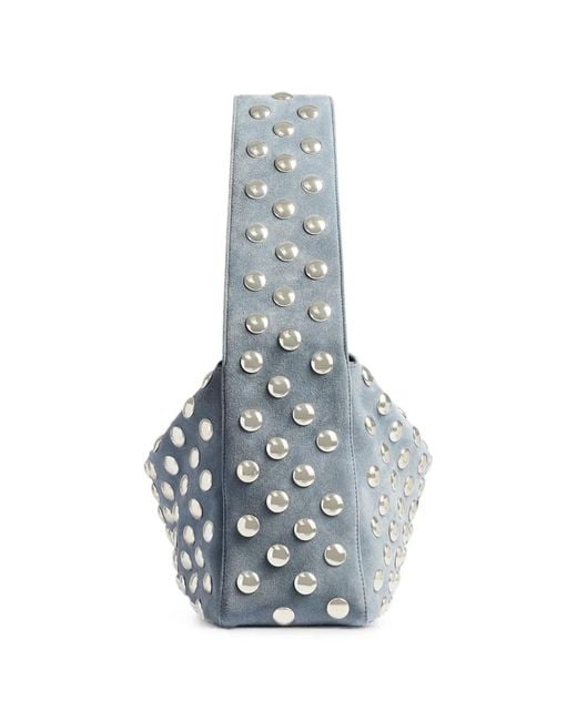 Khaite Blue Elena Studded Shoulder Bag