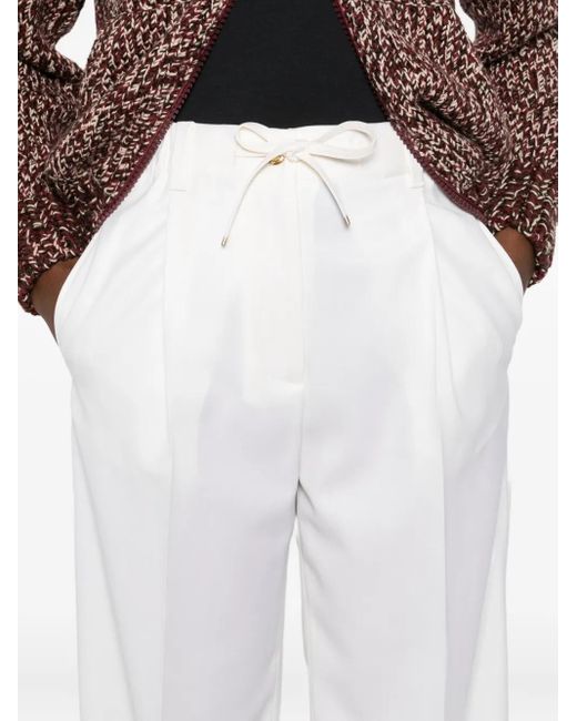 Pantalones Anchos Con Cordones Moncler de color White