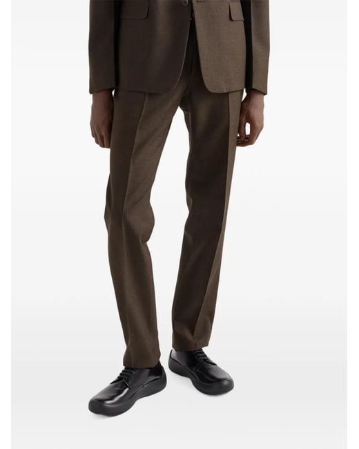 Prada Green Single-Breasted Wool Suit for men