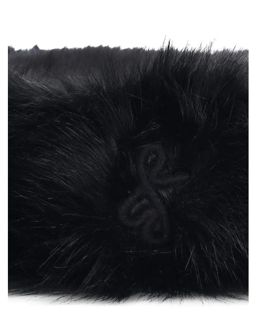 Ruslan Baginskiy Black Faux-Fur Pillbox Hat