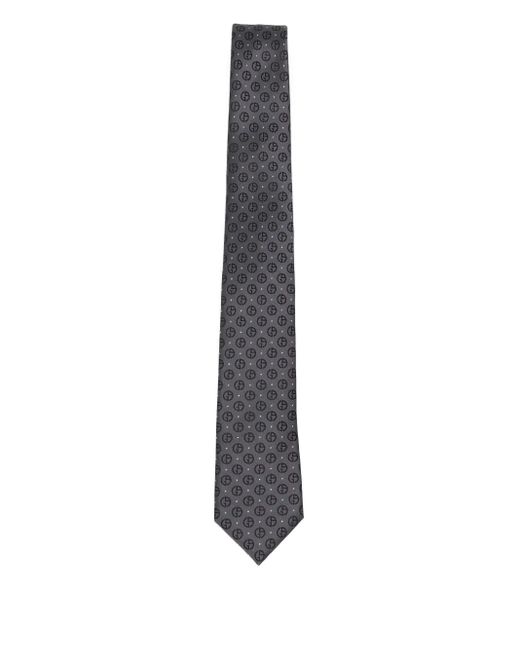 Corbata con monograma Giorgio Armani de hombre de color White