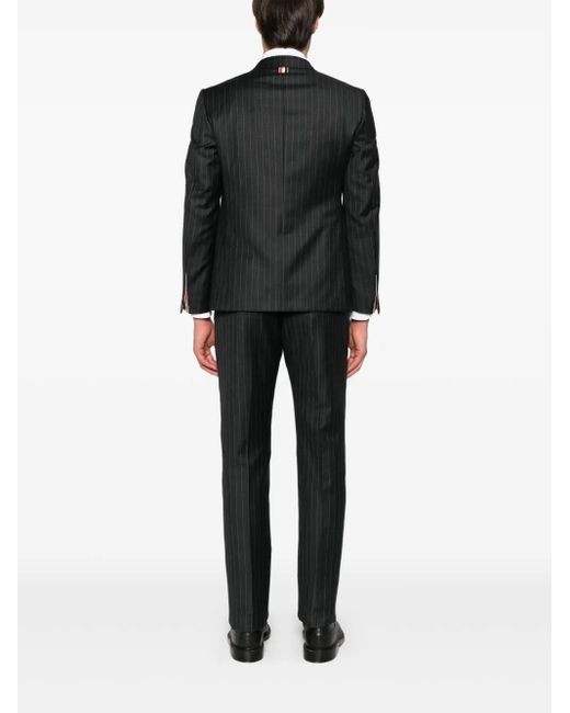 Thom Browne Black Pinstriped Wool Blazer - Men's - Cupro/wool for men