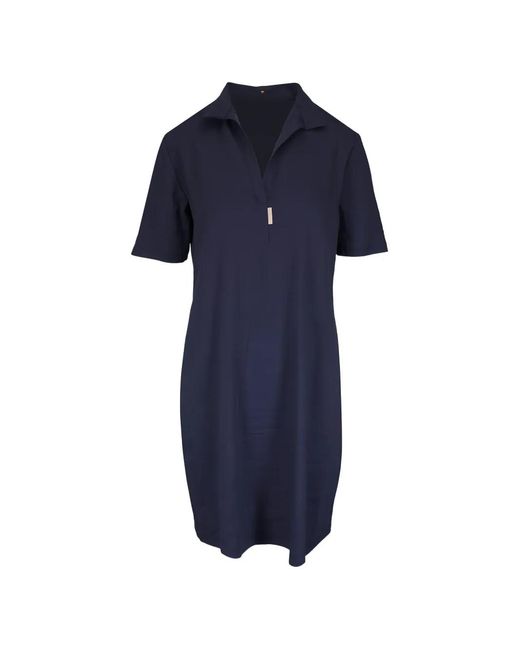 Peter Cohen Blue Paola Short-Sleeve Polo Mini Dress
