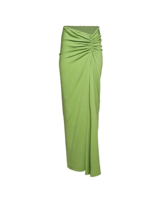 Christopher Esber Green Ruched Maxi Skirt