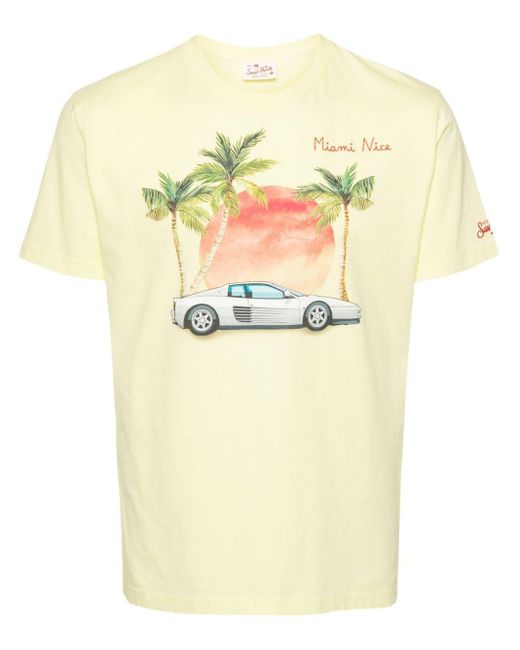 メンズ Mc2 Saint Barth Miami Style Cotton T-shirt Metallic
