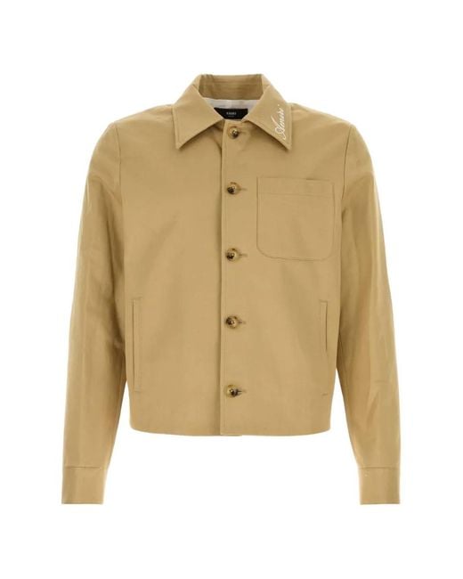 Amiri Natural Logo-Embroidered Shirt Jacket for men