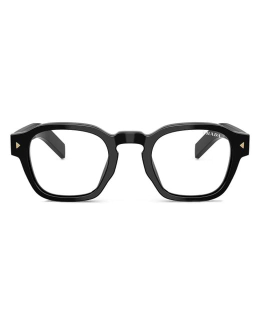 Prada Black Square-Frame Glasses for men