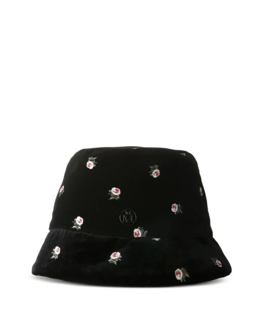 Maison Michel フローラル バケットハット Black
