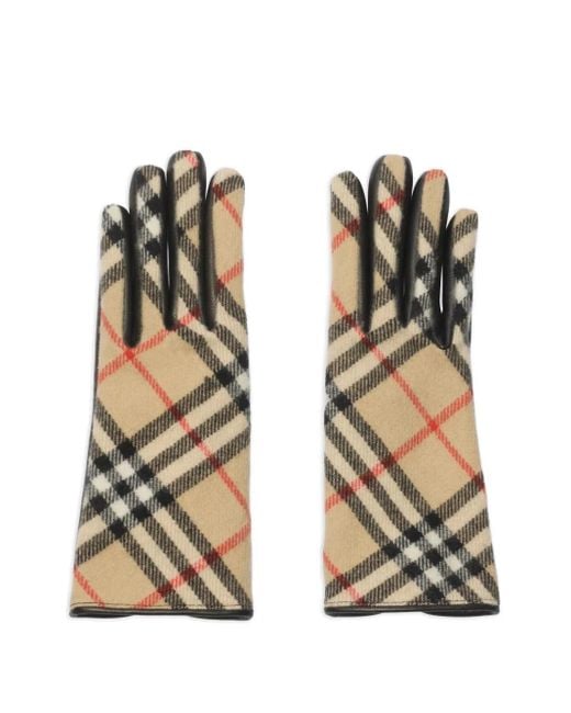 Burberry チェック グローブ Natural