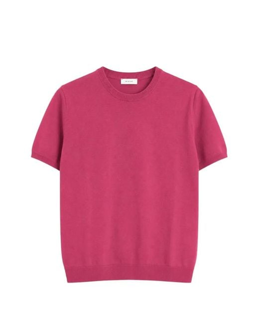 Diktat Pink Crew-Neck Short-Sleeve Sweater for men
