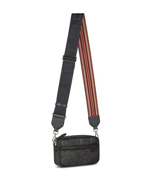 Etro Black Mini Paisley Print Shoulder Bag for men