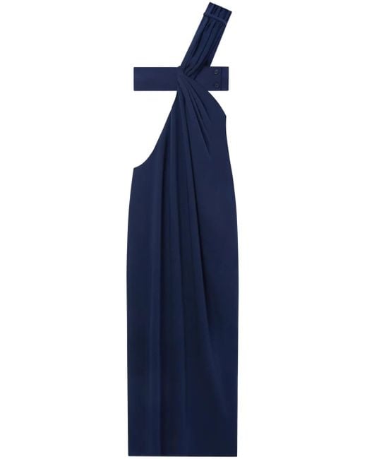 Courreges Blue Twisted Draped Dress