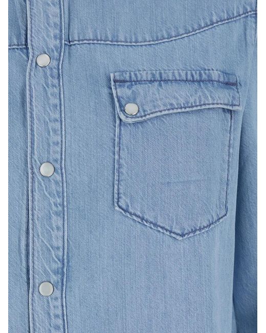 Ba&sh Blue Adali Button-Front Denim Shirt