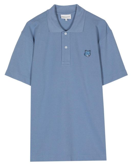 Maison Kitsuné Poloshirt mit Logo-Applikation in Blue für Herren