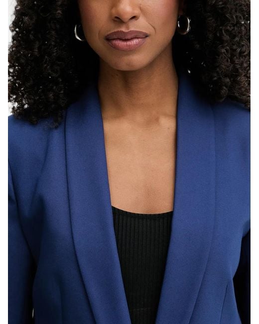 Morgan Blue Shawl-Lapel Single-Breasted Blazer