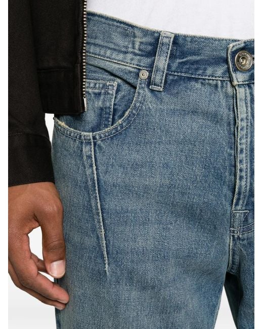Eleventy Blue Panelled Button Jeans for men