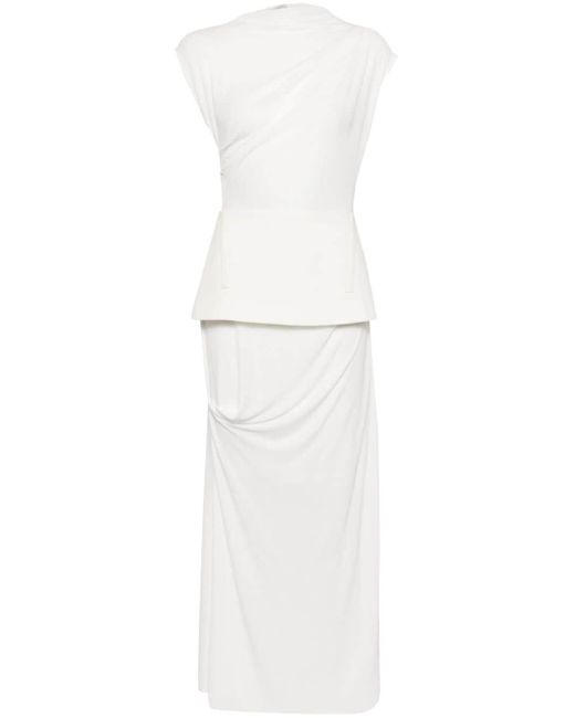 Robe longue à design péplum Chats by C.Dam en coloris White