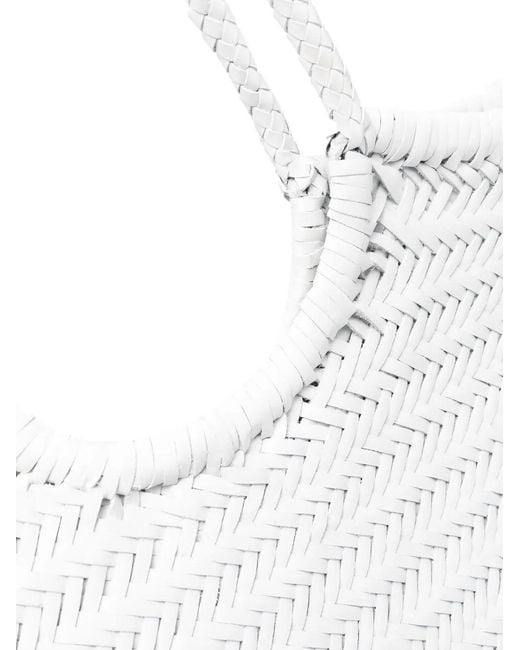 Dragon Diffusion Leren Schoudertas in het White