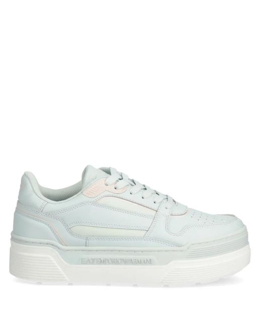 EA7 White Panelled Sneakers