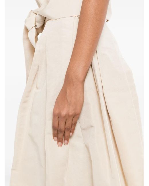 Naeem Khan White Overskirt Silk Trousers