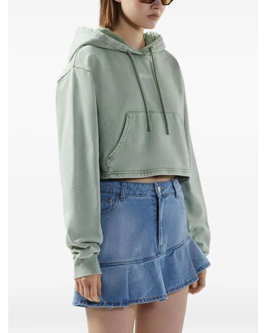 Gcds Green Logo-Tag Hoodie